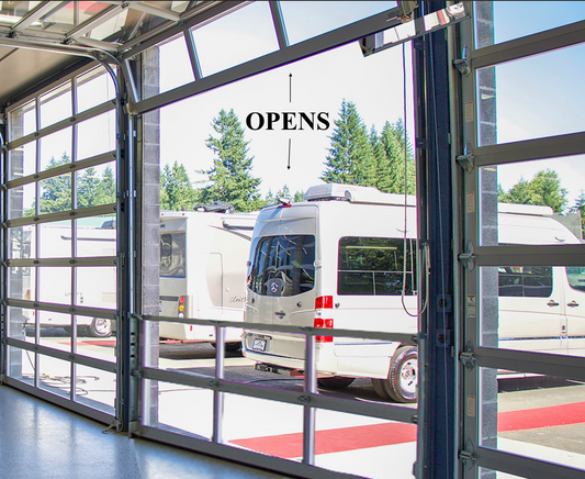 OPEN YOUR GARAGE DOOR IN THE MIDDLE.